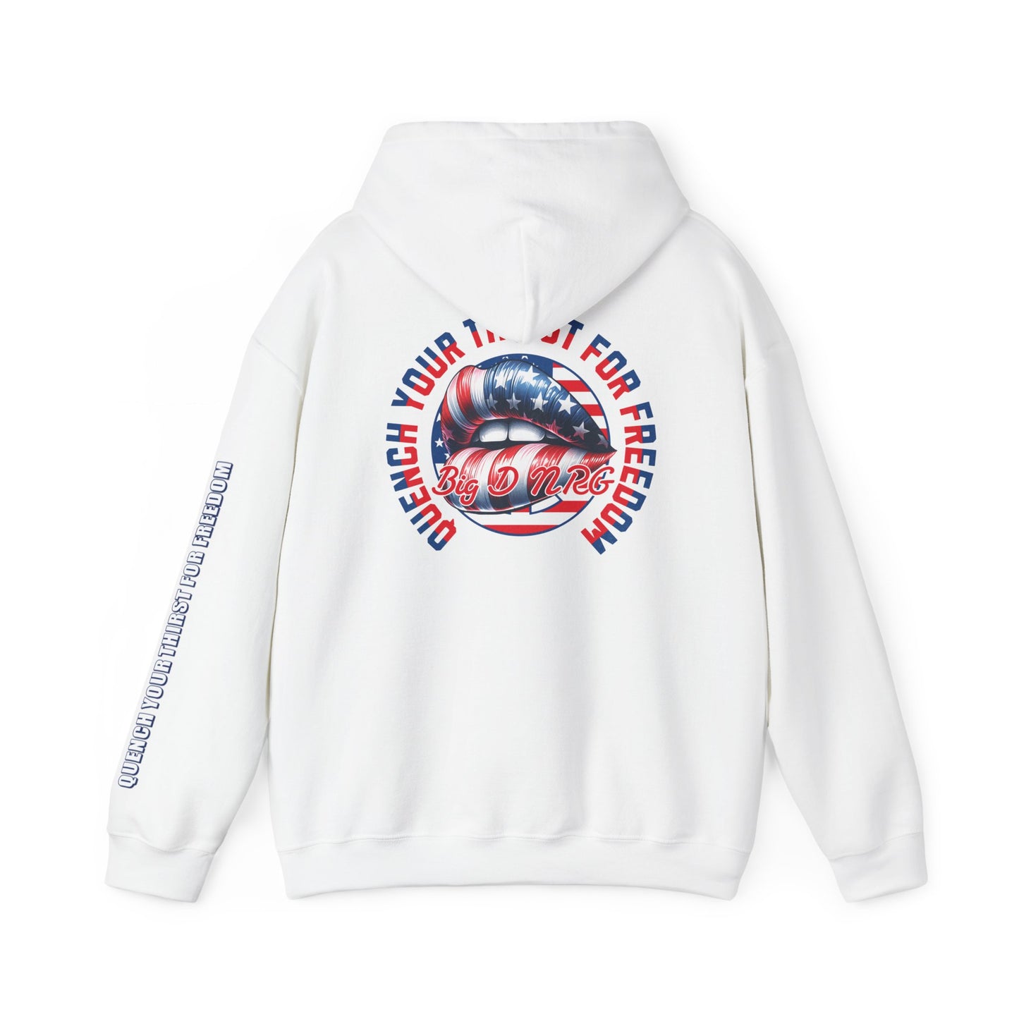 Patriotic 'Big DNRG' Hoodie — American Flag Freedom Lips Graphic