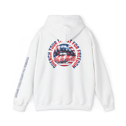 Patriotic 'Big DNRG' Hoodie — American Flag Freedom Lips Graphic