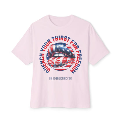 Patriotic Lip Graphic Tee — "Quench Your Thirst for Freedom"