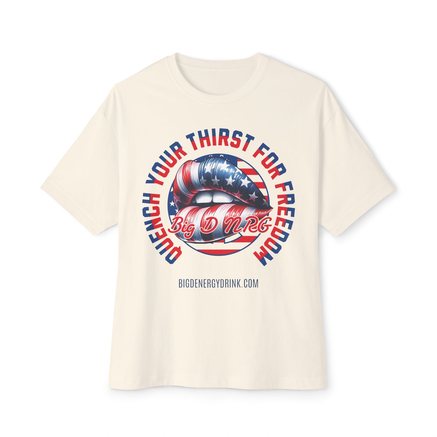 Patriotic Lip Graphic Tee — "Quench Your Thirst for Freedom"