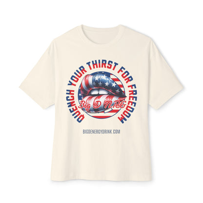 Patriotic Lip Graphic Tee — "Quench Your Thirst for Freedom"