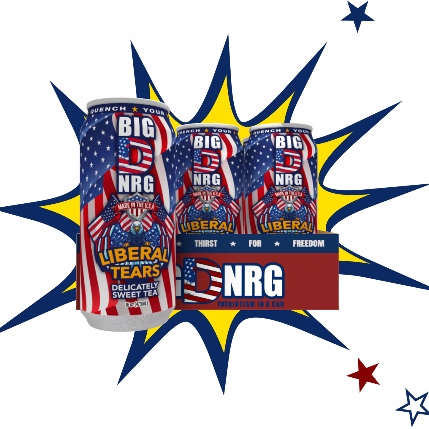 Big D NRG Liberal Tears - Delicately Sweet Tea Energy Drink | 90mg Clean Caffeine, Naturally Sweetened | Made in USA