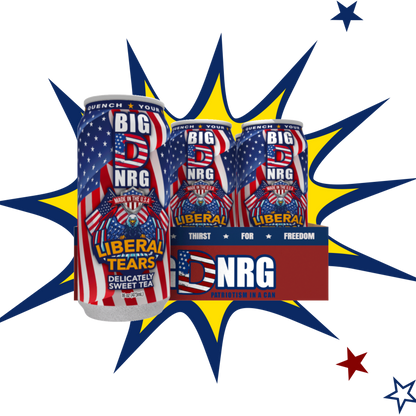 Big D NRG Liberal Tears - Delicately Sweet Tea Energy Drink | 90mg Clean Caffeine, Naturally Sweetened | Made in USA