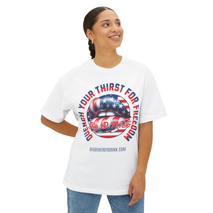 Patriotic Lip Graphic Tee — "Quench Your Thirst for Freedom"