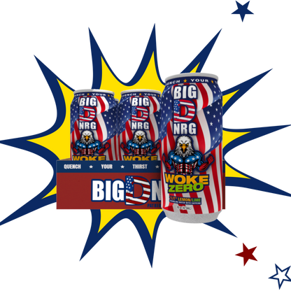 Big D NRG Woke Zero - Lit Lemon/Lime Energy Drink | Zero Sugar, 0 Calorie, Clean Caffeine | Made in USA