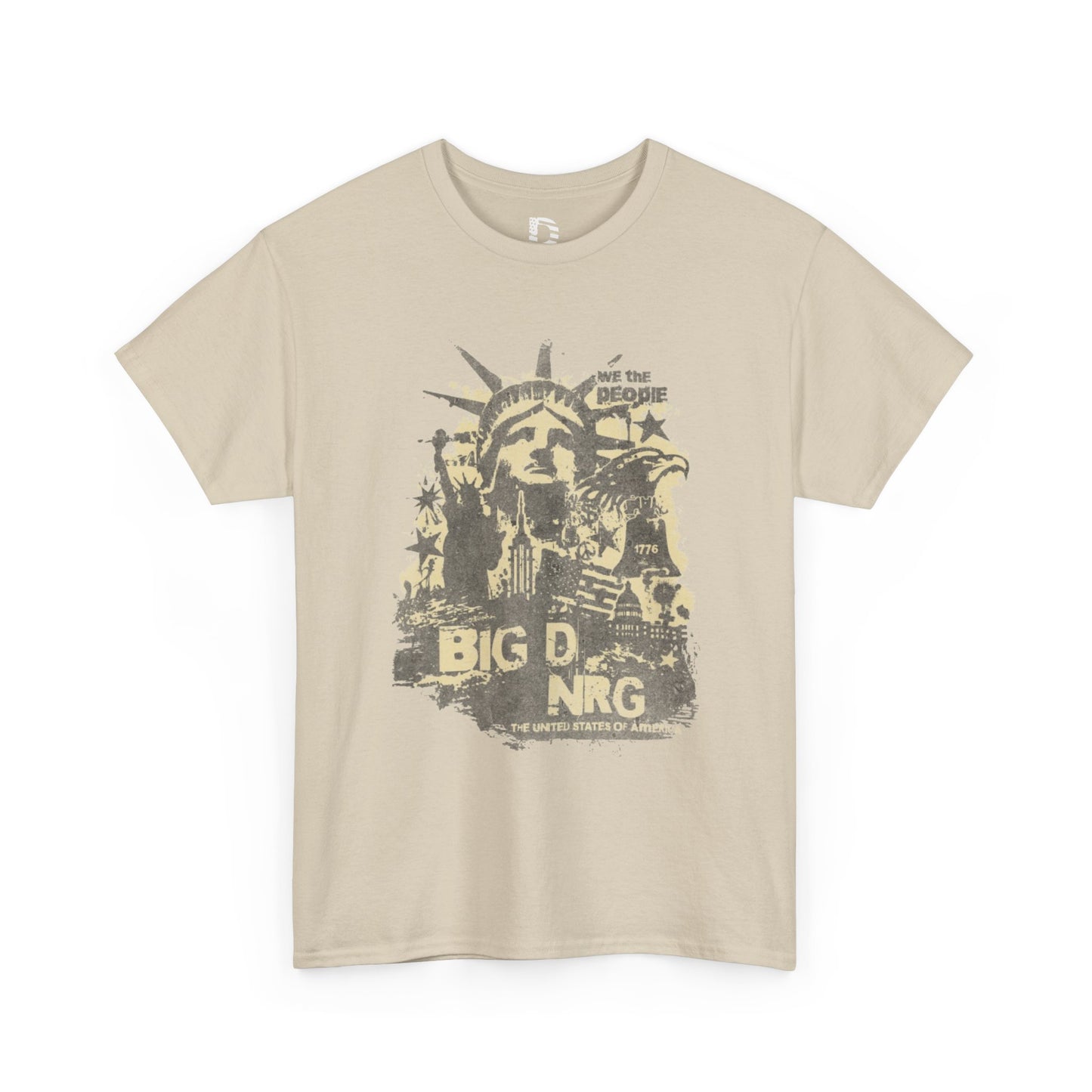 Big D NRG Grunge Graphic Tee — Vintage Statue of Liberty Rock Shirt