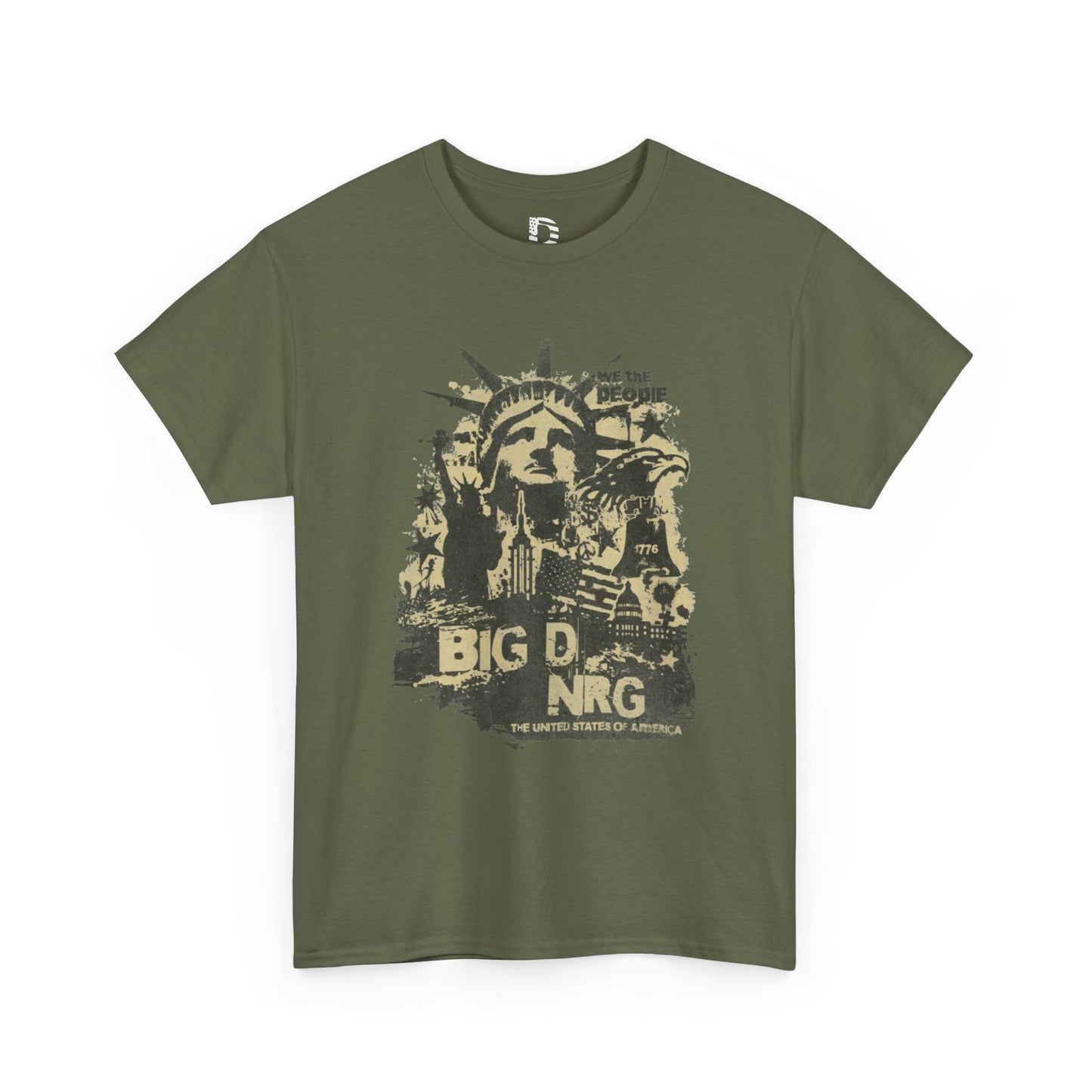 Big D NRG Grunge Graphic Tee — Vintage Statue of Liberty Rock Shirt