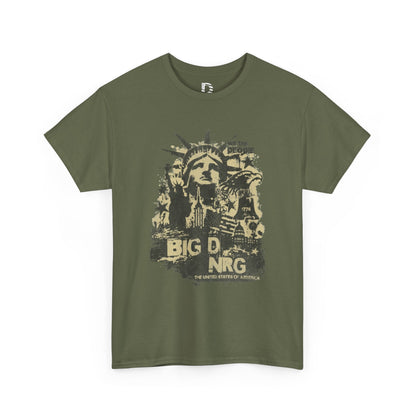 Big D NRG Grunge Graphic Tee — Vintage Statue of Liberty Rock Shirt