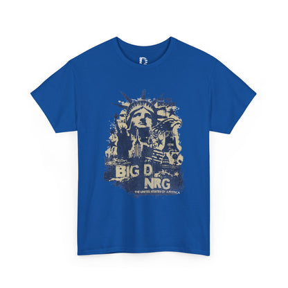 Big D NRG Grunge Graphic Tee — Vintage Statue of Liberty Rock Shirt