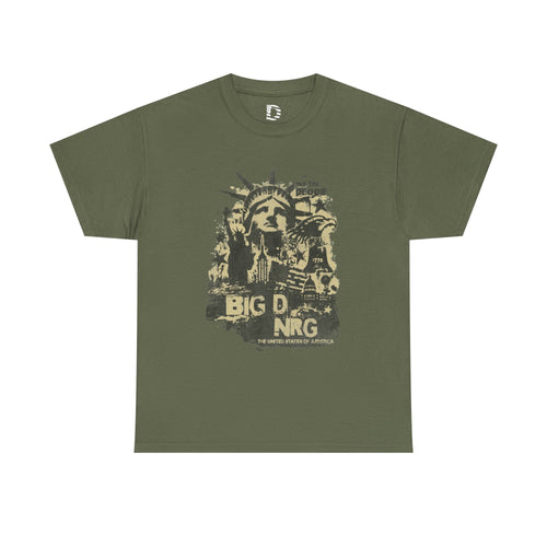 Big D NRG Grunge Graphic Tee — Vintage Statue of Liberty Rock Shirt