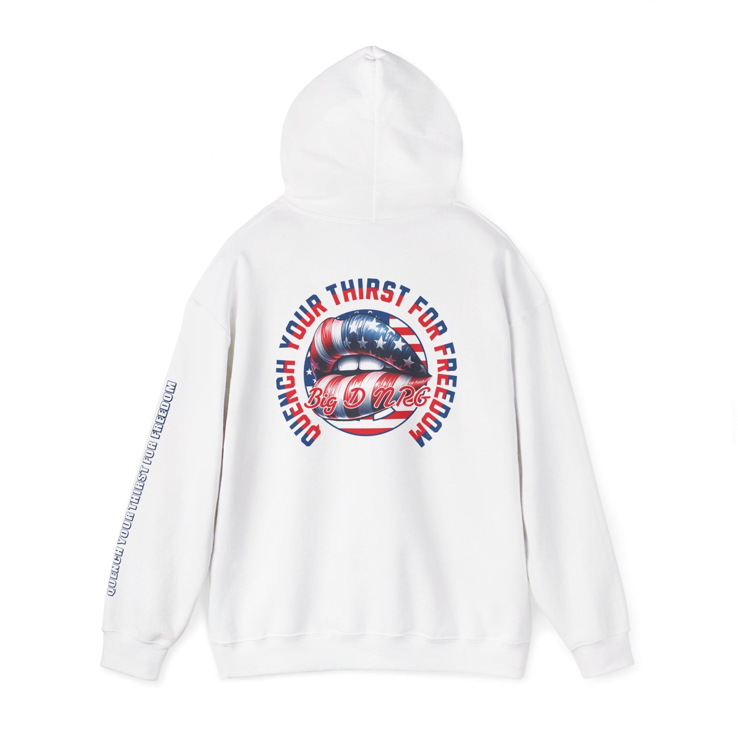Patriotic 'Big DNRG' Hoodie — American Flag Freedom Lips Graphic