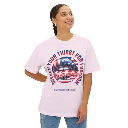 Patriotic Lip Graphic Tee — "Quench Your Thirst for Freedom"